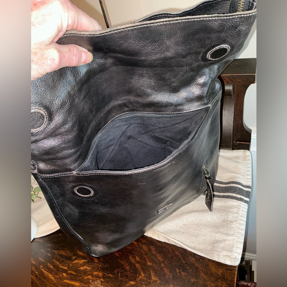 NWT Bed Stu Leather Howie Flapover Leather Backpack Black Rustic Retail $365 - Picture 11 of 14